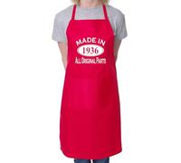 Print4U Made In 1936 90th Birthday BBQ Cooking Funny Novelty Apron Red