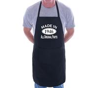 Print4U Made In 1946 80th Birthday BBQ Cooking Funny Novelty Apron Black