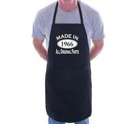 Print4U Made In 1966 60th Birthday BBQ Cooking Funny Novelty Apron Black
