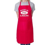 Print4U Made In 1966 60th Birthday BBQ Cooking Funny Novelty Apron Red
