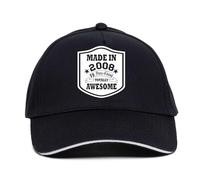 Print4U Made in 2008 18th Birthday Baseball Cap 18 Year Old Gift Men & Ladies Black