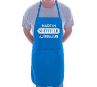 Print4U Made In Sheffield BBQ Cooking Funny Novelty Apron Blue
