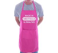 Print4U Made In Sheffield BBQ Cooking Funny Novelty Apron Pink