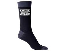 Print4U May Talk About Kickboxing Funny Men's Socks Black Martial Arts Gift
