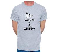 Print4U Mens T-Shirt Keep Calm I'm A Chippy Carpenter Medium Grey Black Text