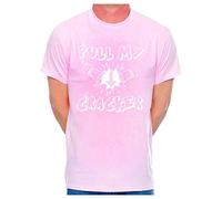 Print4U Mens T-Shirt Pull My Cracker Christmas Slogan Small Pink