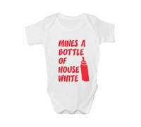 Print4U Mine's A Bottle House White ~ Funny Babygrow~Babies Gift Boy/Girl Vest Babies 0-3 white