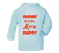 Print4U Mummy Will You Marry Daddy Baby Hoodie Present Gift Age 1-2 Years Blue