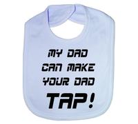 Print4U My Dad Make Your Dad Tap UFC/MMA - Funny Baby/Toddler/Newborn Bib - Baby Gift blue