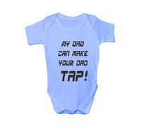 Print4U My Dad Make Your Dad Tap ~ UFC/MMA ~Funny Babygrow~Babies Gift Boy/Girl Vest 6-12 blue