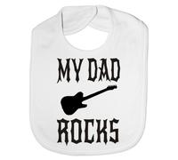 Print4U My Dad Rocks - Funny Baby/Toddler/Newborn Bib - Baby Gift white