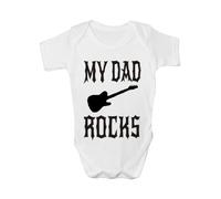 Print4U My Dad Rocks White Babygrow Boy/Girl Vest Babies 0-3 White