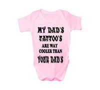 Print4U My Dad's Tattoo's Babygrow Boy/Girl Vest 0-3 Pink