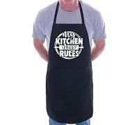 Print4U My Kitchen My Rules Funny Apron Novelty Cooking Baking BBQ Black