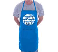 Print4U My Kitchen My Rules Funny Apron Novelty Cooking Baking BBQ Blue