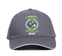 Print4U My Lucky Bowls Baseball Cap Gift Father's Day Crown Green Bowling Grey