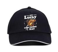 Print4U My Lucky Carp Fishing Baseball Cap Anglers Gift Father's Day Birthday Black