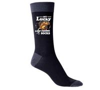 Print4U My Lucky Carp Fishing Men's Black Socks Anglers Father's Day Birthday