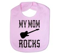Print4U My Mom Rocks - Funny Baby/Toddler/Newborn Bib - Baby Gift pink