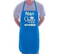 Print4U Nan Is Queen Of The Kitchen Chef Apron Cooking Novelty Baking Gag Gift Present Ladies Blue