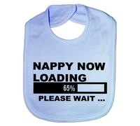 Print4U Nappy Now Loading - Funny Baby/Toddler/Newborn Bib Gift blue