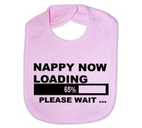 Print4U Nappy Now Loading - Funny Baby/Toddler/Newborn Bib Gift pink