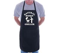 Print4U Natural Born Griller Funny Apron with 2 Pockets Baking Cooking BBQ
