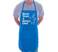 Print4U Never Trust Skinny Chef Novelty Cooking Funny Unisex Apron Blue
