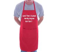 Print4U No One Got Sick If I Cook Fathers Day Funny BBQ Cooking Novelty Apron Red