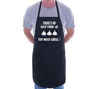 Print4U No Such thing As Too Much Garlic Funny Apron Novelty BBQ Cooking Black