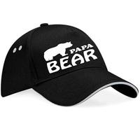 Print4U Papa Bear Baseball Cap Father's Day Birthday Gift for Men Black