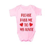 Print4U Pass Me To Auntie Funny Babygrow Aunty Aunt Bodysuit Baby Gift 0-18 Months