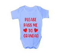 Print4U Pass Me To Grandad Funny Babygrow Pops Nanny Bodysuit Baby Gift Age 0-3 Months Blue