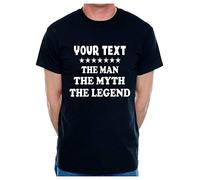Print4U Personalise Mens T-Shirt The Man The Myth Your Text XX-Large Black