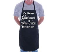 Print4U Personalised Apron Always Gin O'Clock In Your Name Black