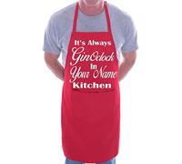 Print4U Personalised Apron Always Gin O'Clock In Your Name Red