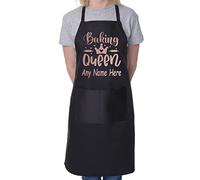 Print4U Personalised Apron Baking Queen Your Name Here Baking Cooking Birthday Black