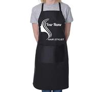 Print4U Personalised Apron Hair Stylist Add Your Shop Name Here Hairdresser Barber Black