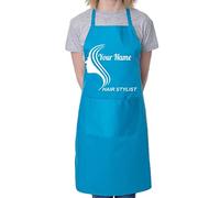 Print4U Personalised Apron Hair Stylist Add Your Shop Name Here Hairdresser Barber Blue