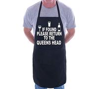 Print4U Personalised Apron If Found Return Queens Head Pub Black