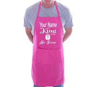 Print4U Personalised Apron King Of The Air Fryer Add Name Funny BBQ Baking Pink