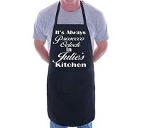 Print4U Personalised Apron Prosecco O'Clock Julie's Kitchen Black