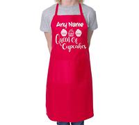 Print4U Personalised Apron Queen Of Cupcakes your Name Here Baking Cooking Red