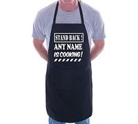 Print4U Personalised Apron Stand Back Cooking Any Name Word Black