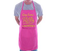 Print4U Personalised Chef Apron World's Best Auntie Any Name Pink