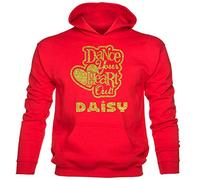 Print4U Personalised Girls Hoodie Daisy Dance Heart Out Age 5-6 Red