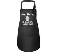 Print4U Personalised Kids Apron Baking Superstar Any Name Adjustable Straps Black Large 7 to 12 Years