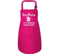 Print4U Personalised Kids Apron Baking Superstar Any Name Adjustable Straps Pink Large 7 to 12 Years
