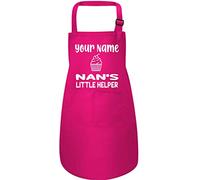 Print4U Personalised Kids Apron Nan's Little Helper with Adjustable Straps Pink Large 7 to 12 Years