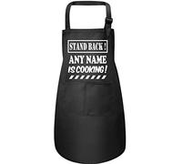 Print4U Personalised Kids Apron Stand Back Your Name Adjustable Straps Black Large 7 to 12 Years